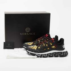 Versace Multicolor Barocco Print Nylon and Rubber Trigreca Low Top Sneakers Size 44