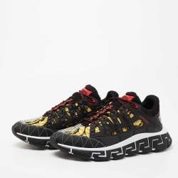 Versace Multicolor Barocco Print Nylon and Rubber Trigreca Low Top Sneakers Size 44