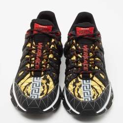 Versace Multicolor Barocco Print Nylon and Rubber Trigreca Low Top Sneakers Size 44