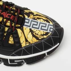 Versace Multicolor Barocco Print Nylon and Rubber Trigreca Low Top Sneakers Size 44