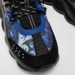 Versace Multicolor Baroque Print Mesh And Rubber Chain Reaction Sneakers Size 42