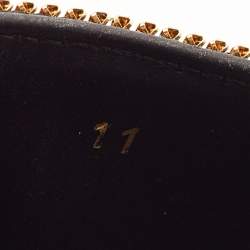 Fendi X Versace Black Rubber Metal Embellished Flat Slides Size 45