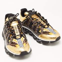  Fendi x Versace Multicolor Leather Low Top Trainers Sneakers Size 45