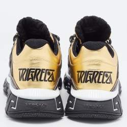 Versace x Fendi Fendace Multicolor Leather and Canvas Trigreca Sneakers Size 41