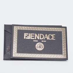 Versace x Fendi Fendace Multicolor Leather and Canvas Trigreca Sneakers Size 41