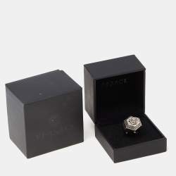 Versace Gunmetal Tone Medusa Ring Size EU 63
