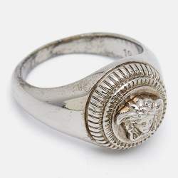 Versace Medusa Biggie Silver Tone Ring Size 59