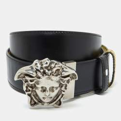 Versace Multicolor Printed Leather Medusa Buckle Belt 105CM