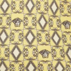 Versace Yellow Printed Silk Tie 