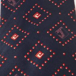 Versace Blue/Red Printed Silk Tie