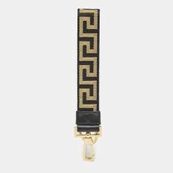 Versace Gold/Black Canvas Greek Band Key Ring
