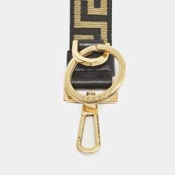 Versace Gold/Black Canvas Greek Band Key Ring