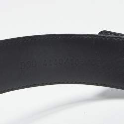 Pre Owned Versace Black Leather La Medusa Buckle Belt 105 CM