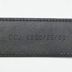Pre Owned Versace Black Leather Medussa Head Buckle Belt 95 CM