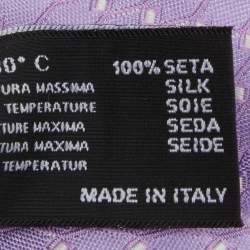 Pre Owned Versace Purple Geometric Pattern Silk Tie