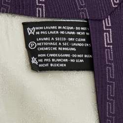 مملوكة مسبقًا Versace Purple Greca Pattern Silk Traditional Tie