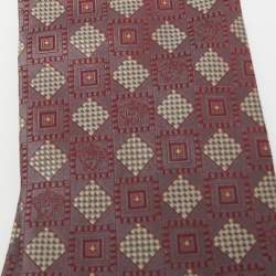 Pre Owned ربطة عنق فيرساتشي حرير جاكار معدني أزرق فينتاج