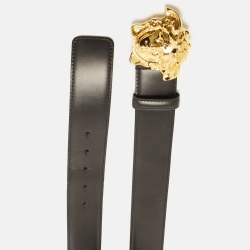 Pre Owned Versace Medusa 115CM Belt Black Leather