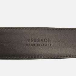Pre Owned Versace Medusa 115CM Belt Black Leather