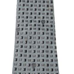 Pre Owned Gianni Versace Vintage Grey Patterned Silk Jacquard Tie