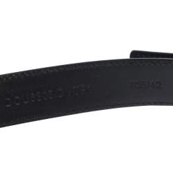 Pre Owned Versace Black Leather Classic Medusa Belt 105CM