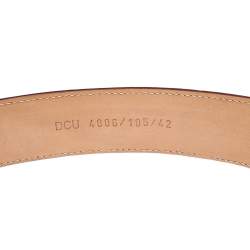 Pre Owned Versace Dark Pink Leather Medusa Belt 105CM