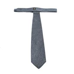 Versace Grey & Navy Dot Pattern Jacquard Silk Tie