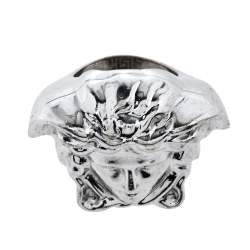 Versace Silver Tone Medusa Ring Size EU 54