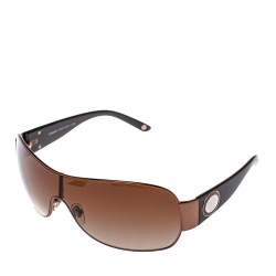 Versace Bronze Tone/Brown VE2101 Medusa Shield Sunglasses