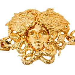 Versace Gold Tone Medusa Serpentine Wings Icon Bracelet