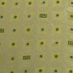 Pre Owned Versace Green Patterned Jacquard Silk Classic Tie