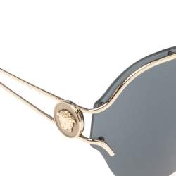 Versace Gold Tone/Black Mod.2184 Round Sunglasses