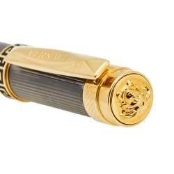 مملوكة مسبقًا Versace Astrea VR7070015 Grey Gold Coated Steel Ballpoint Pen