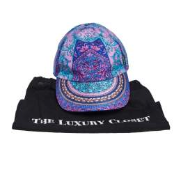Versace Purple Baroque Print Silk Baseball Cap