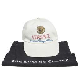 Versace White Medusa Logo Signature Cotton Baseball Cap