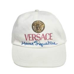 Versace White Medusa Logo Signature Cotton Baseball Cap