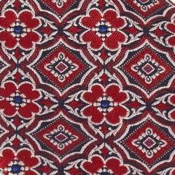 Pre Owned Versace Red Floral Motif Jacquard Silk Tie