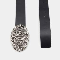 Leather belt Versace Black size 95 cm in Leather - 15109098