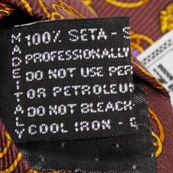 Gianni Versace Vintage Burgundy Printed Silk Tie