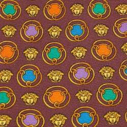 Gianni Versace Vintage Burgundy Printed Silk Tie