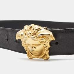 Versace Black Leather Medussa Head Belt 90CM