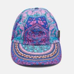 Versace Pink Baroque Print Silk Baseball Cap