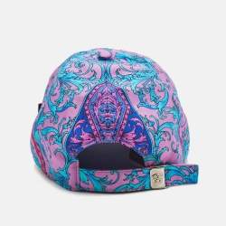 Versace Pink Baroque Print Silk Baseball Cap
