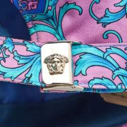 Versace Pink Baroque Print Silk Baseball Cap