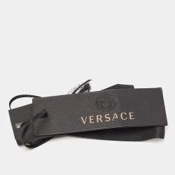 Pre Owned Versace Black Barocco Embossed Leather Medusa Buckle Belt 90CM