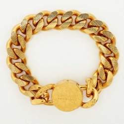 Pre Owned Versace Medusa Gold Tone Bracelet