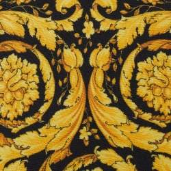 Versace  Black Baroque Printed Silk Slim Tie