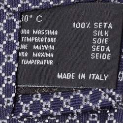 Versace Blue Dot Pattern Silk Tie