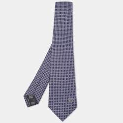 Versace Blue Dot Pattern Silk Tie