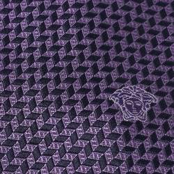 Pre Owned Versace Navy Blue Jacquard Silk Tie